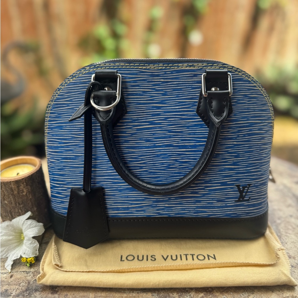 Louis Vuitton Epi Alma BB Blue and Black Crossbody Bag